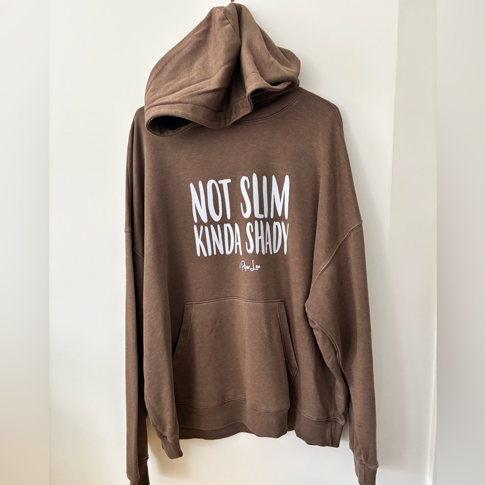 Brown "Not Slim Kinda Shady" Graphic Hoodie